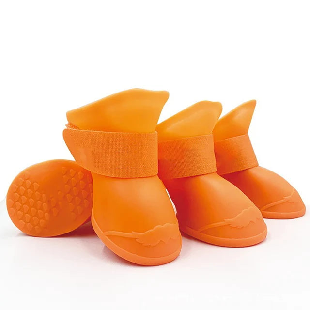Bottes pour chien jour pluie démo orange