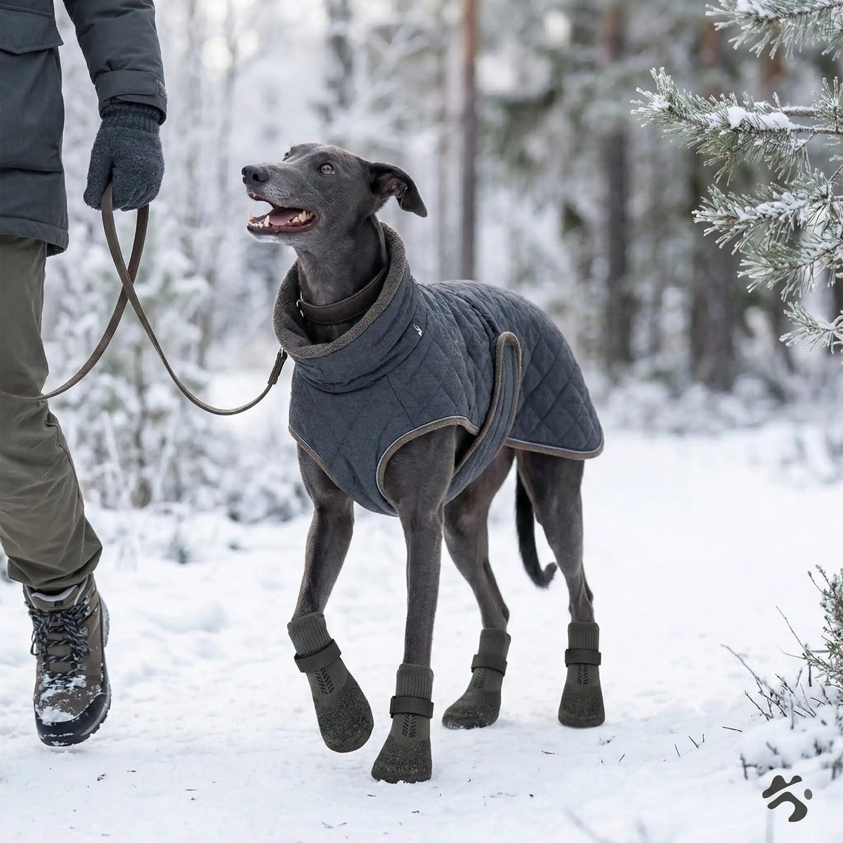 Chaussettes pour pour chien anti-fuite adhérante lévrier noir