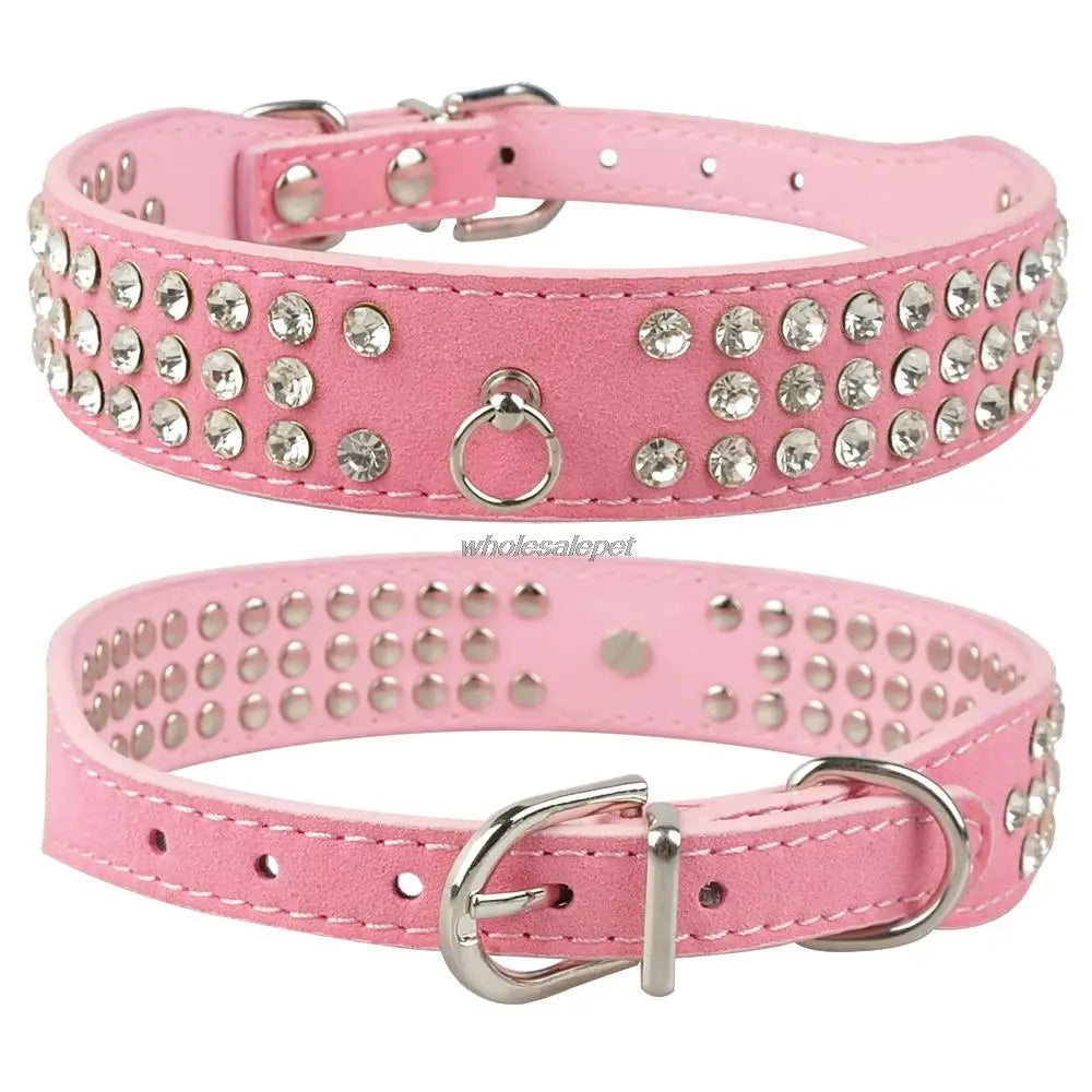 Collier chien | Diamant et suède