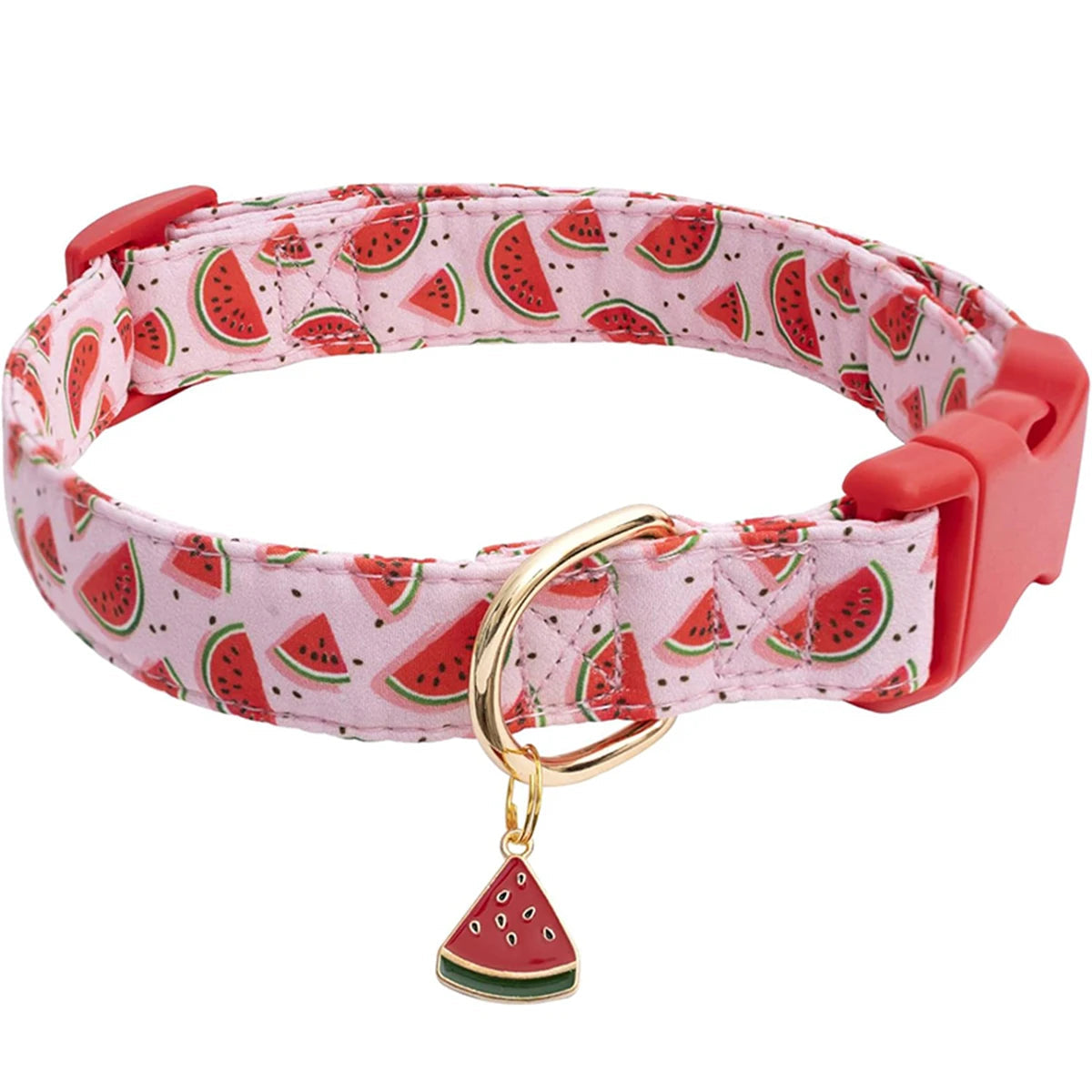 Collier chien motif fruit tropicaux fraise