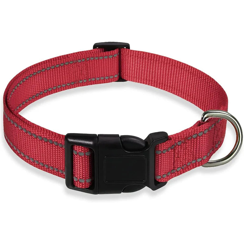 Collier chien réfléchissant résistant rouge