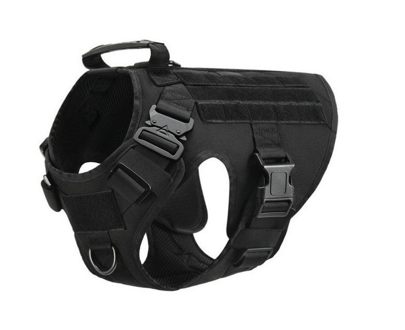 Harnais chien tactique ajustable noir