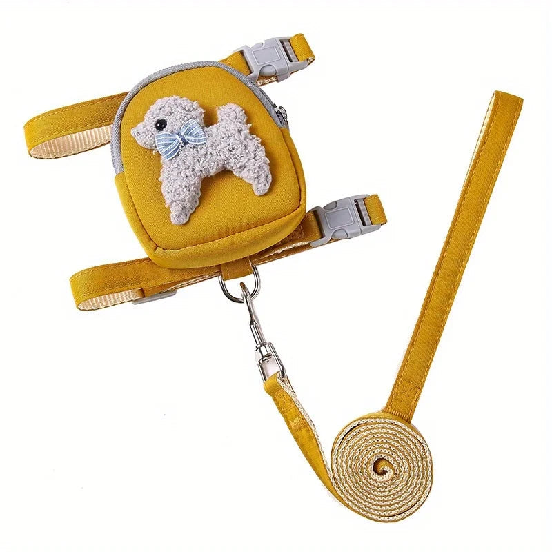 Harnais chien transport friandise jaune