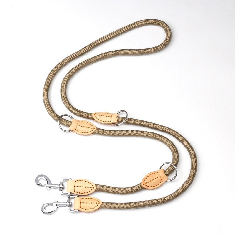 Laisse chien double Escapade sécuritaire modèle beige