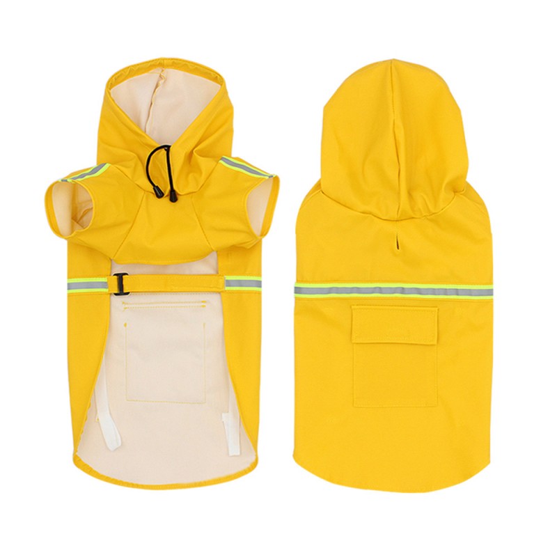 Imperméable pour chien capuchon démo jaune