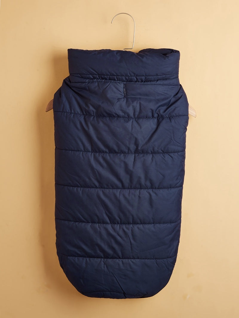 Manteau pour chien rembourré peluche dos bleu