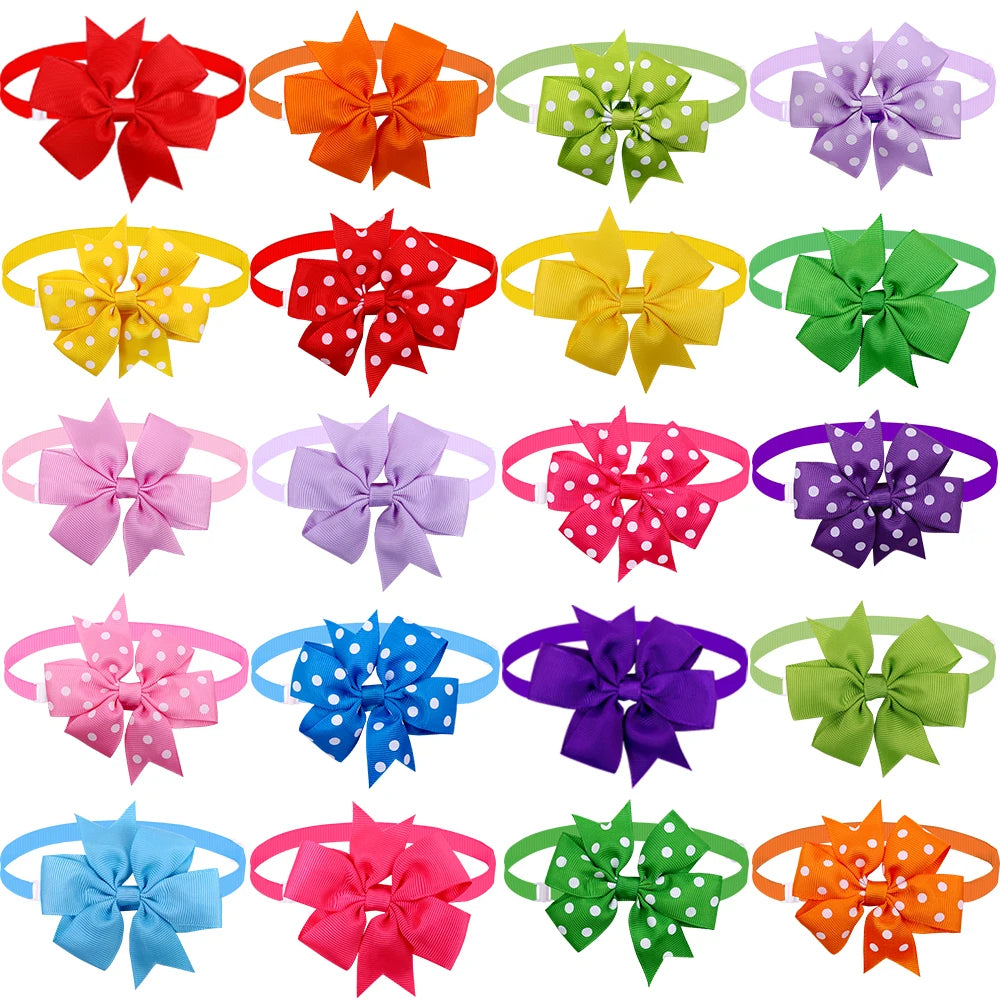 Noeud papillon chien lot 50 couleurs unis mixte
