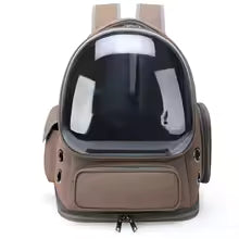 Sac à dos pour chien aéré avec fenêtre modèle brun
