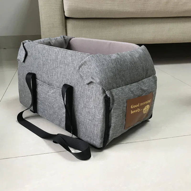 Sac transport pour chien cousiné sécurisé modèle gris