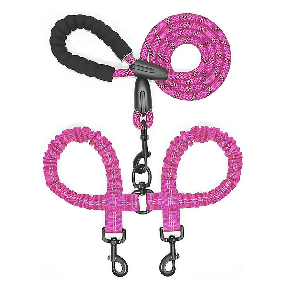 Laisse pour chien double | Bungee résistante