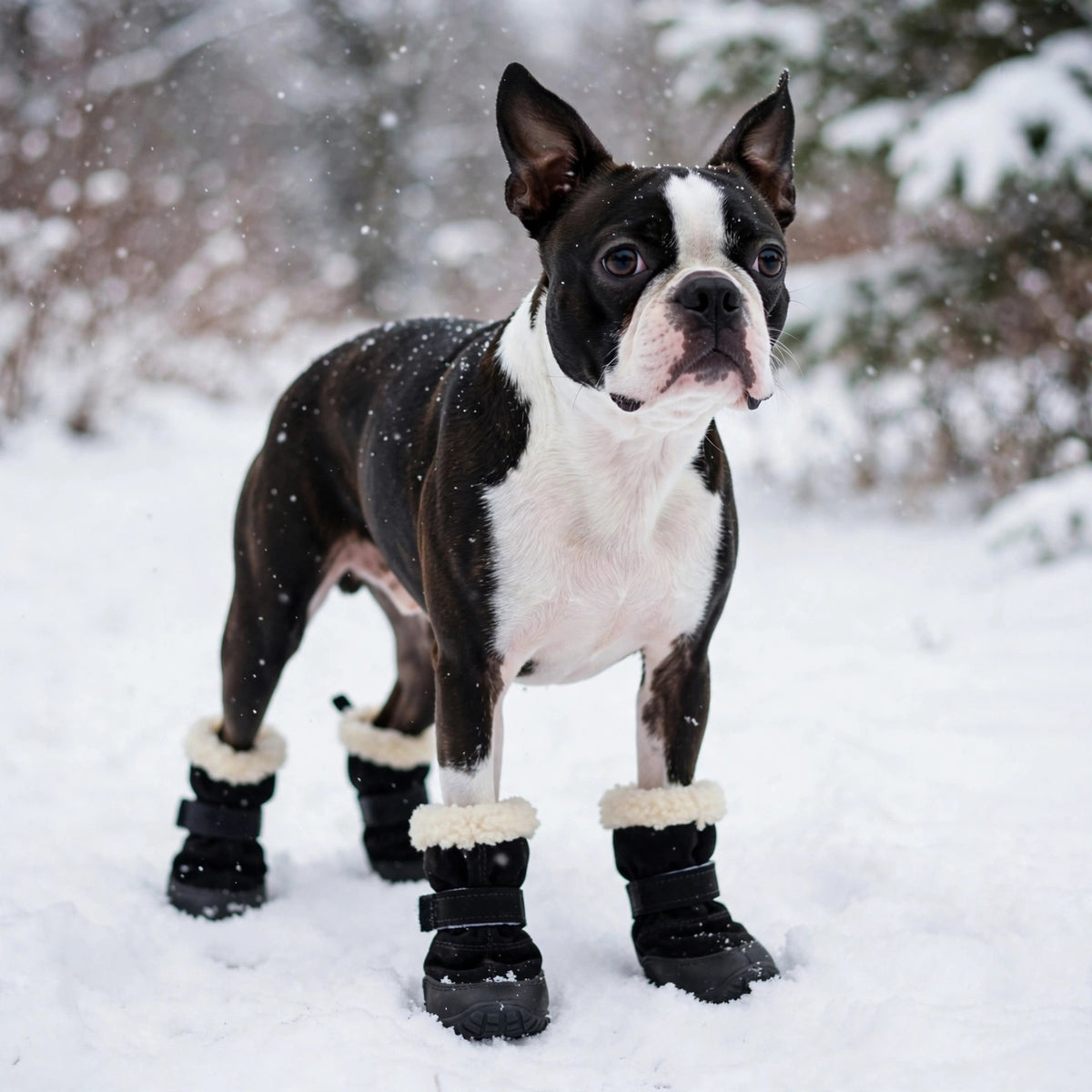 Chaussures chien | chaude et antidérapante - Noir et rose