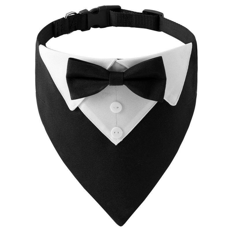 collier chien bandana toxedo noir boucle noir