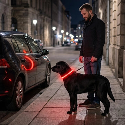 Collier chien lumineux | Accessoire de nuit - rouge blanc vert