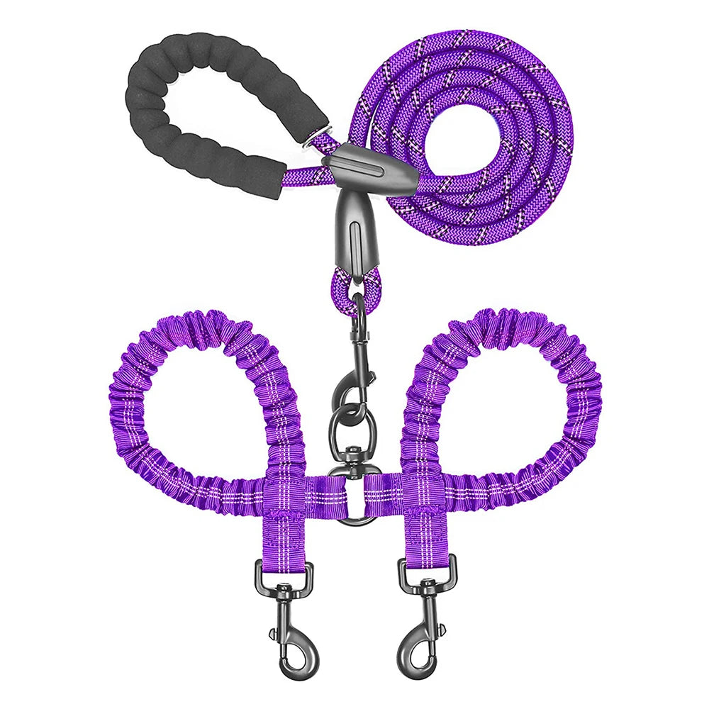 Laisse pour chien double | Bungee résistante