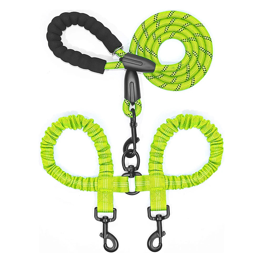 Laisse pour chien double | Bungee résistante