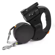 Laisse pour chien double | Enroleur avec lampe
