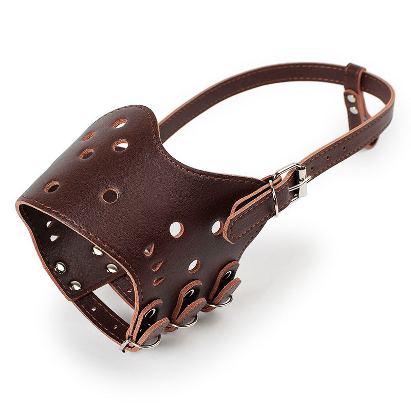 muselière cuir souple brun