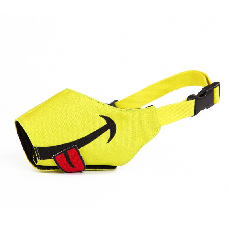muselière pour chien modèle sourire jaune