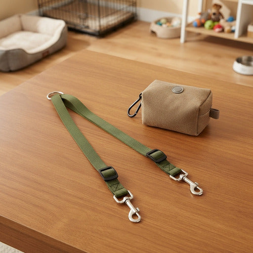 Accouple chien | Réglable en nylon - foncée