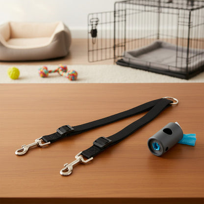 Accouple chien | Réglable en nylon - foncée
