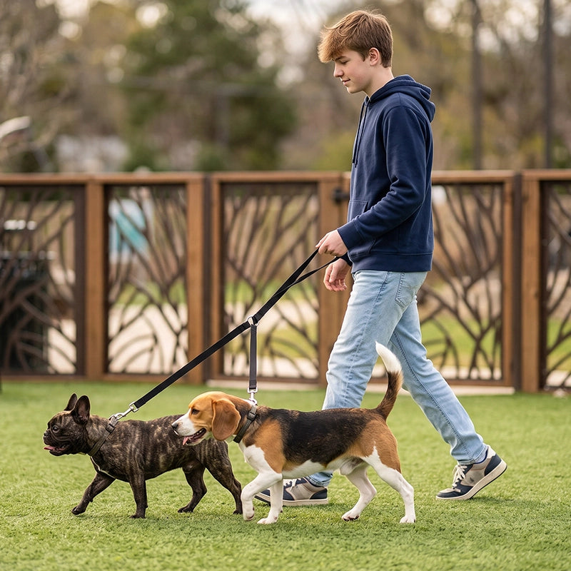 Accouple chien | Réglable en nylon - foncée