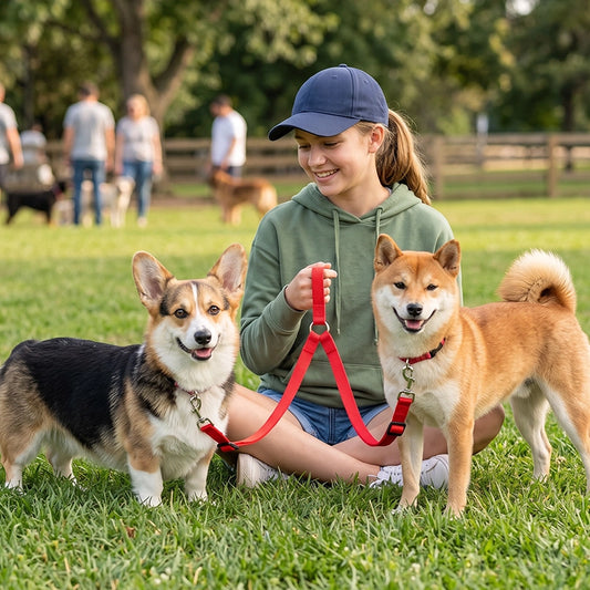 Accouple chien | Réglable en nylon - pâle