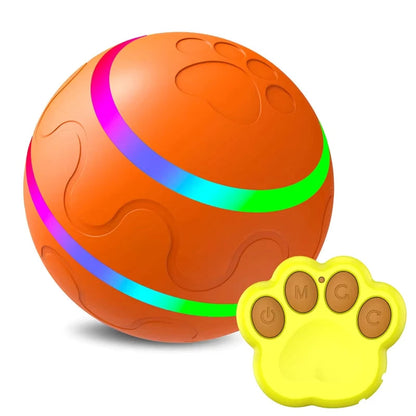 Balle pour chien active mouvement orange manette