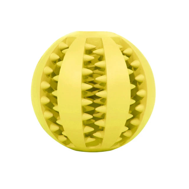 Balle pour chien élastique silicone jaune