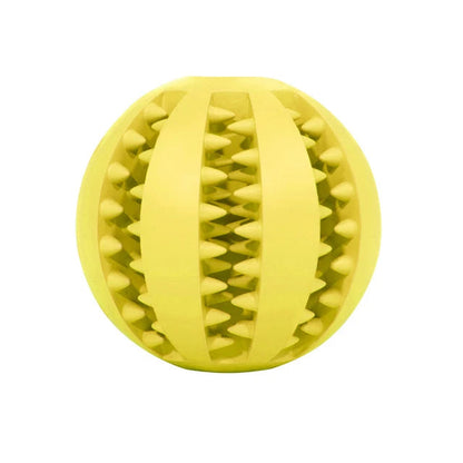 Balle pour chien élastique silicone jaune