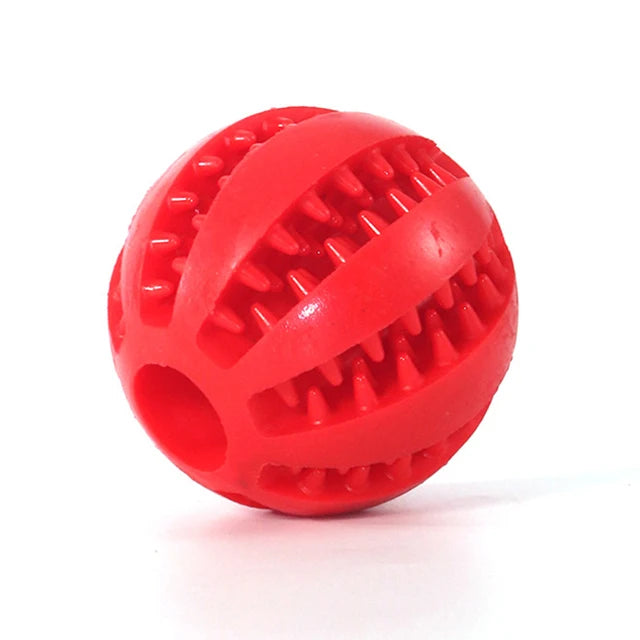Balle pour chien élastique silicone rouge