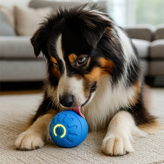Balle pour chien électronique LED bleu  salon