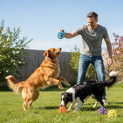 Balle pour chien interactive cloche jouer cour arrière