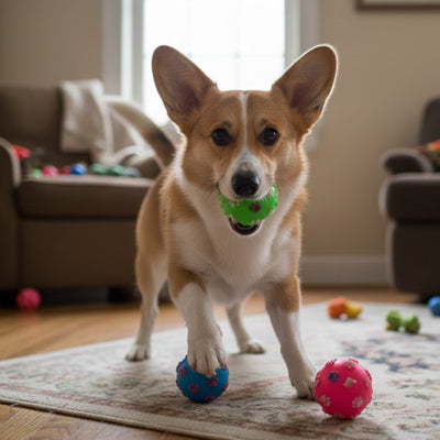 Balle pour chien noeud caoutchouc trace pattes