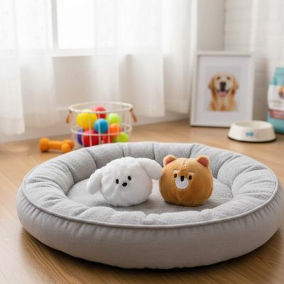 Balle pour chiot nettoyage dents 2 modèles panier