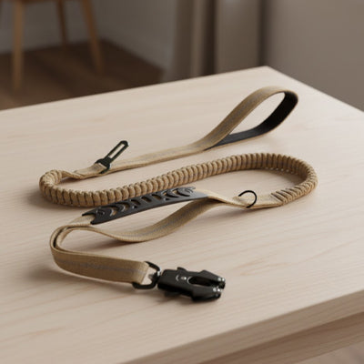 Ceinture de sécurité pour chien absorbant chocs beige kaki