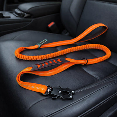 Ceinture de sécurité pour chien absorbant chocs orange