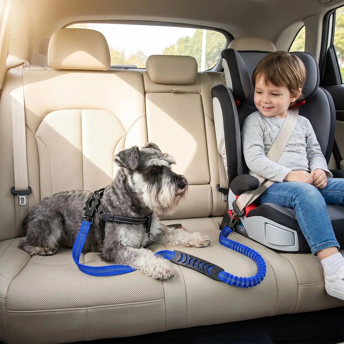 Ceinture de sécurité pour chien absorbant chocs enfant schnauzer