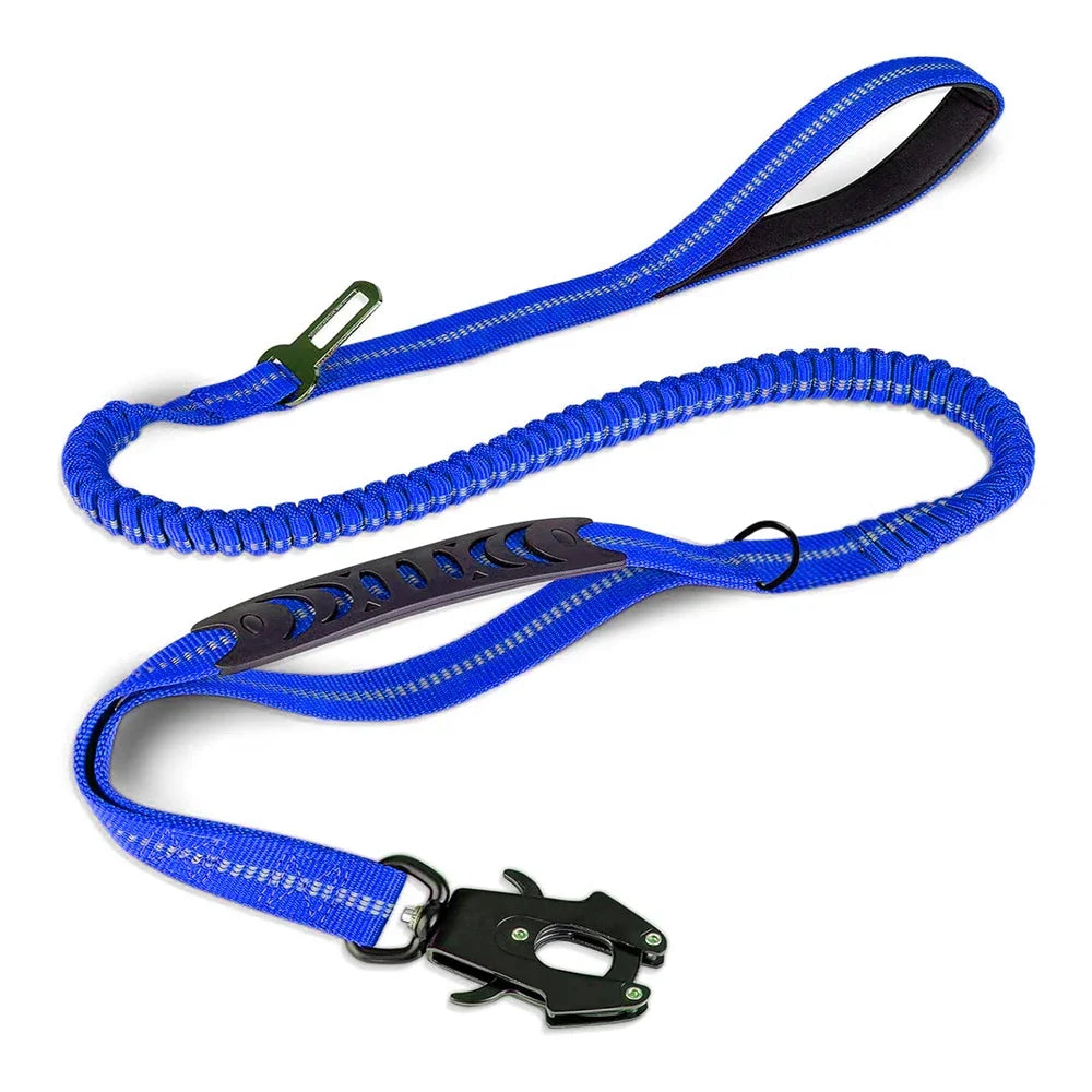 Ceinture de sécurité pour chien absorbant chocs bleu