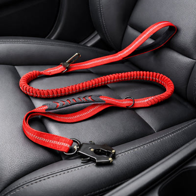 Ceinture de sécurité pour chien absorbant chocs rouge