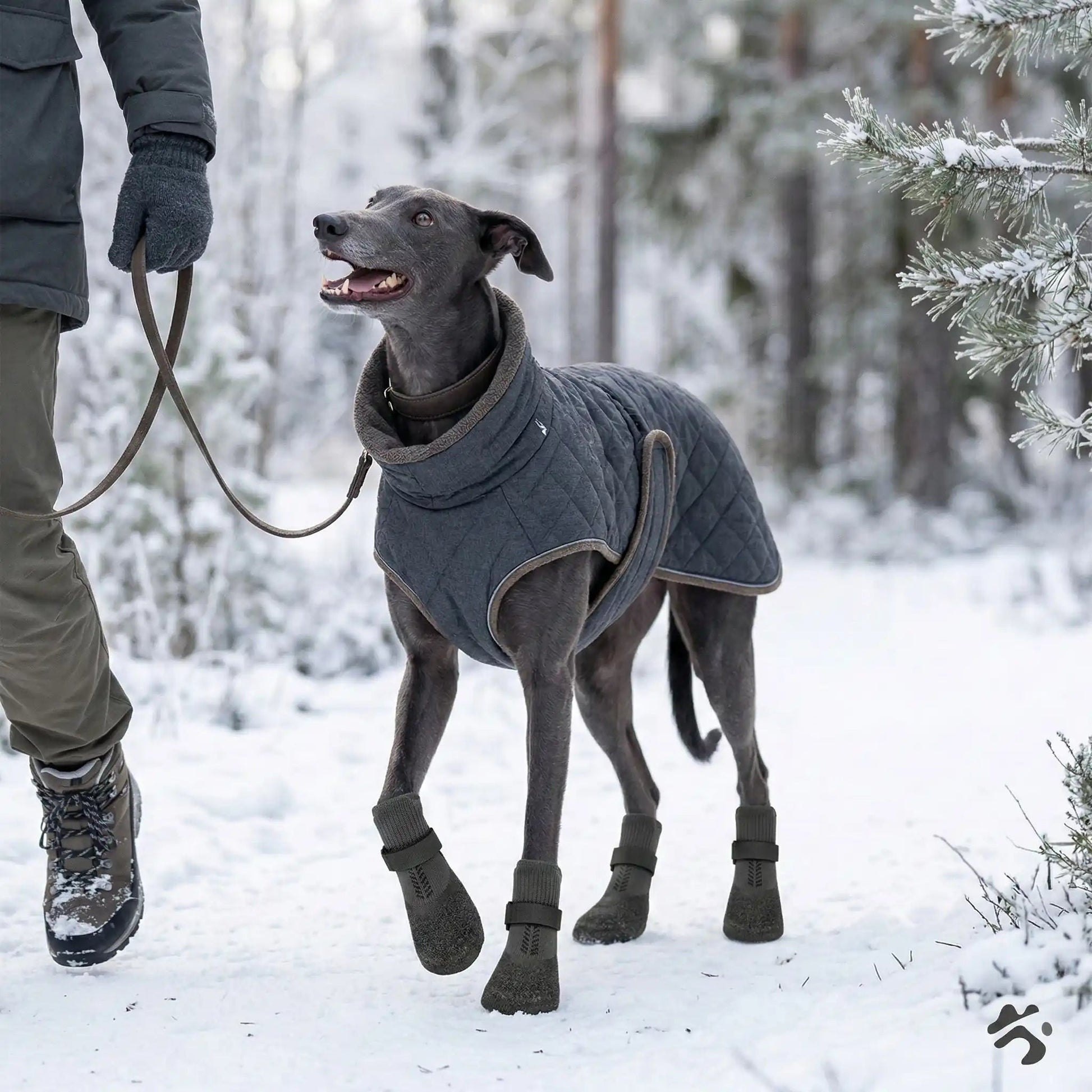 Chaussettes pour pour chien anti-fuite adhérante lévrier noir