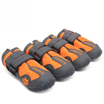 Chaussure chien imperméable réfléchissante modèle orange