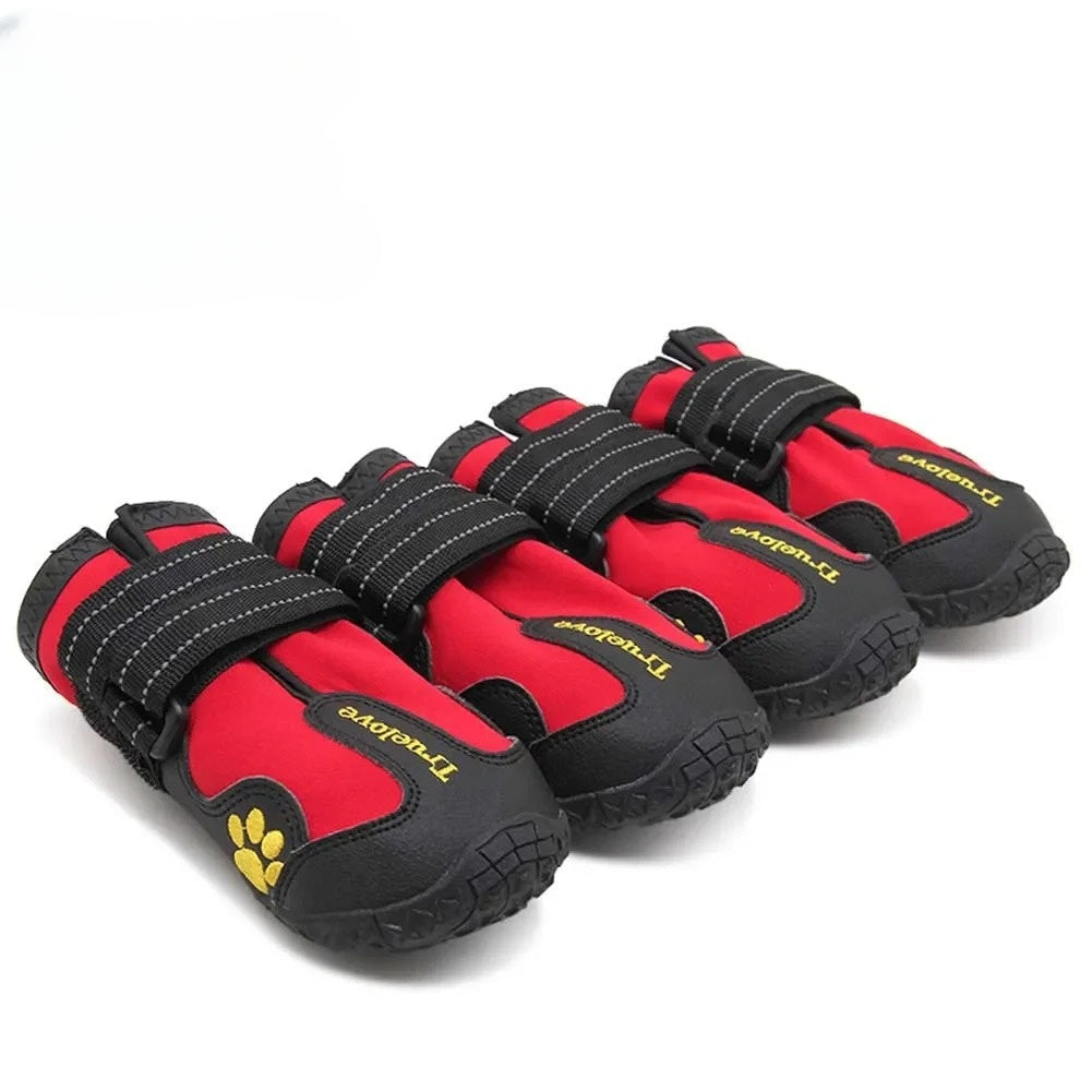 Chaussure chien imperméable réfléchissante modèle rouge