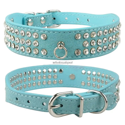 Collier chien | Diamant et suède