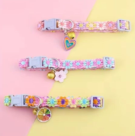 Collier chien | motif de fleurs