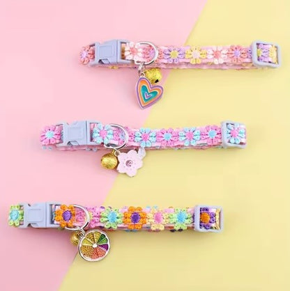 Collier chien | motif de fleurs