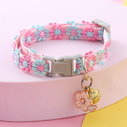 Collier chien | motif de fleurs