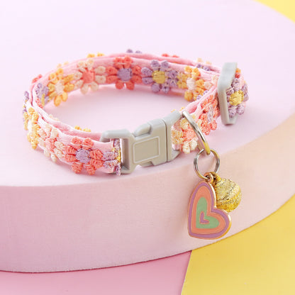 Collier chien | motif de fleurs