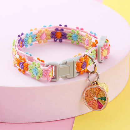 Collier chien | motif de fleurs