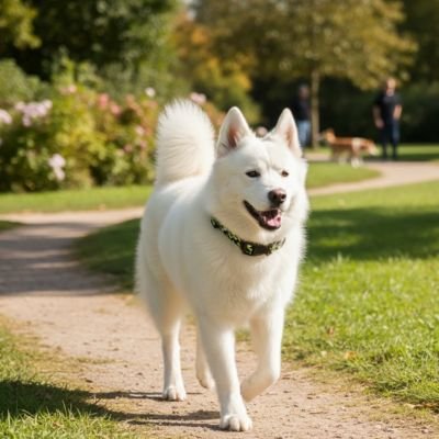 Collier Chien robuste et confortable  samoyède marche