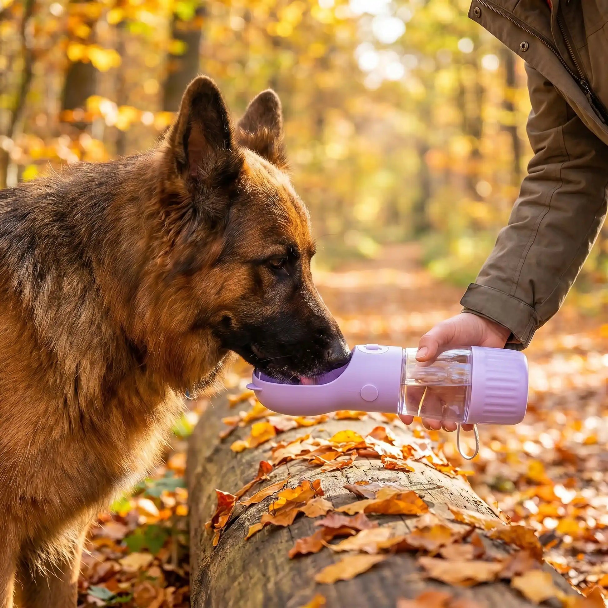 Gourde pour chien marche plein air berger violet boisé